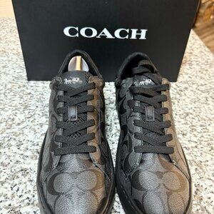 New Mens Coach Low Top Charcoal Color Shoes - 9D